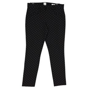 GAP Skinny Ankle Dress Pants Black Gold Diamond Polka Dot Mid Rise 6